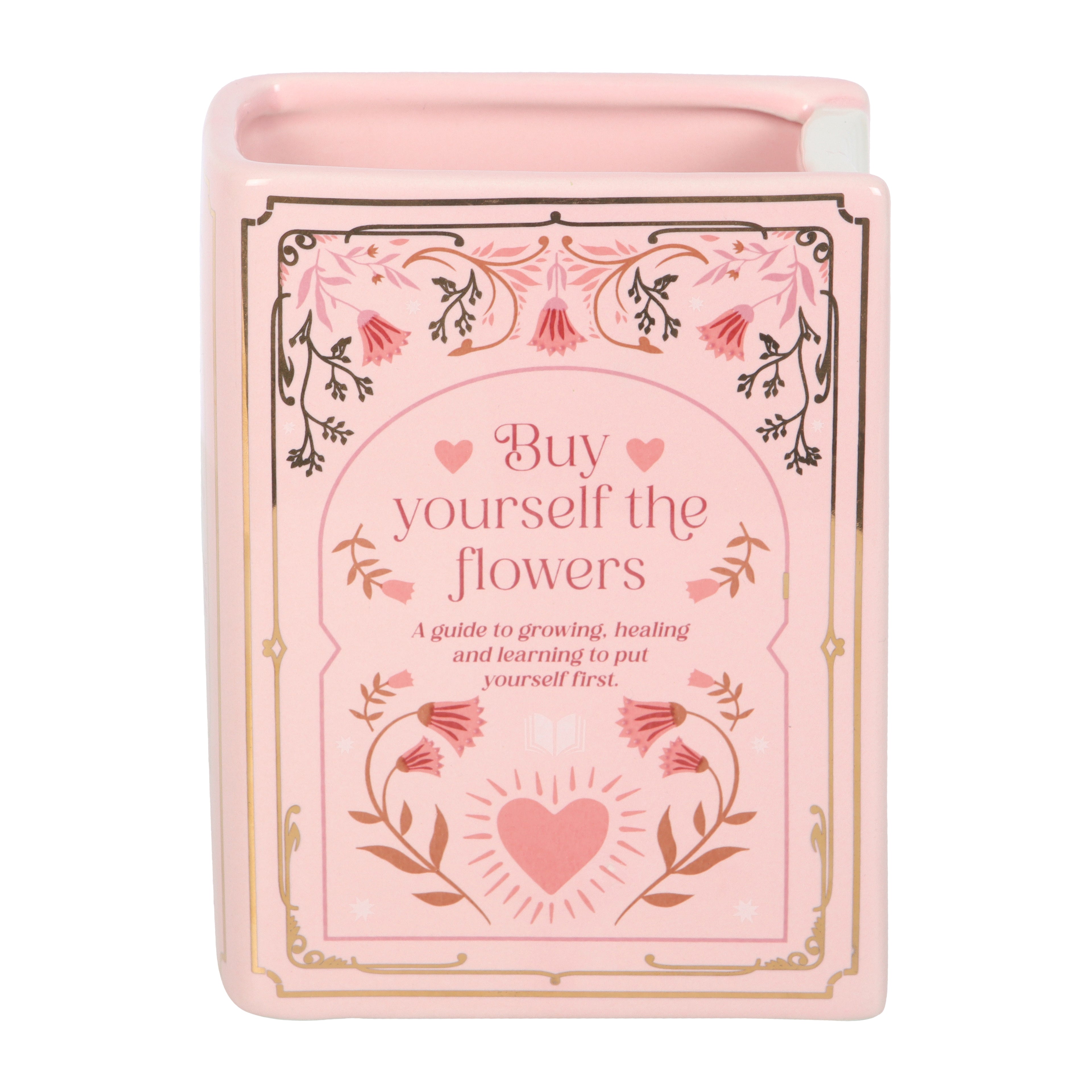 Pink Book Shaped Ceramic Vase