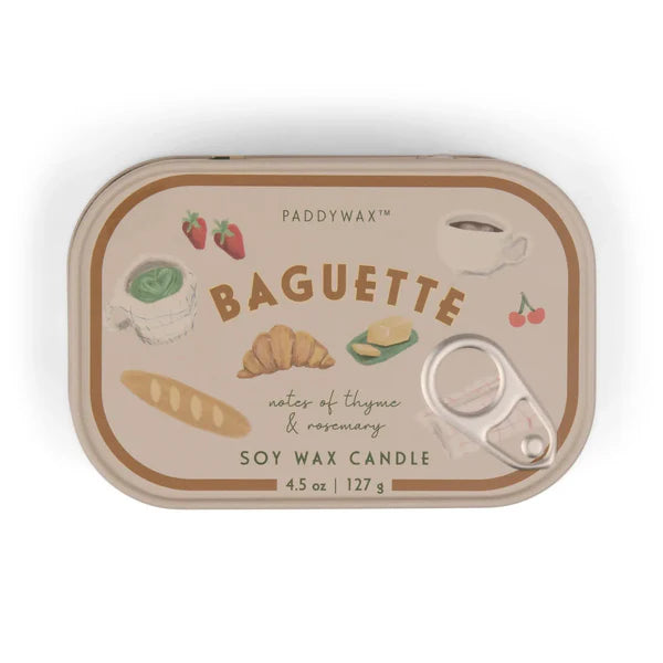 French Baguette Bistro Tin Candle