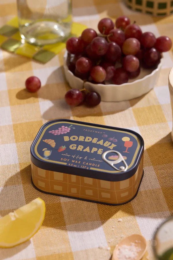 Bordeaux Grape Bistro Tin Candle