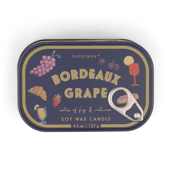 Bordeaux Grape Bistro Tin Candle