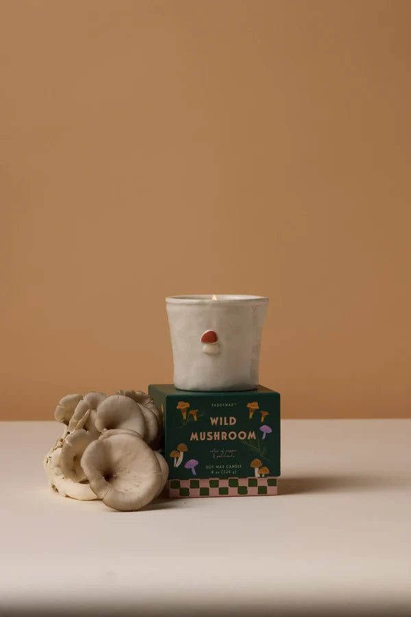 Wild Mushroom Bistro Ceramic Candle