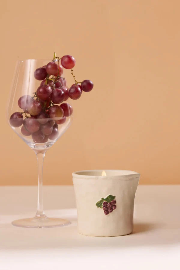Bordeaux Grape Bistro Ceramic Candle