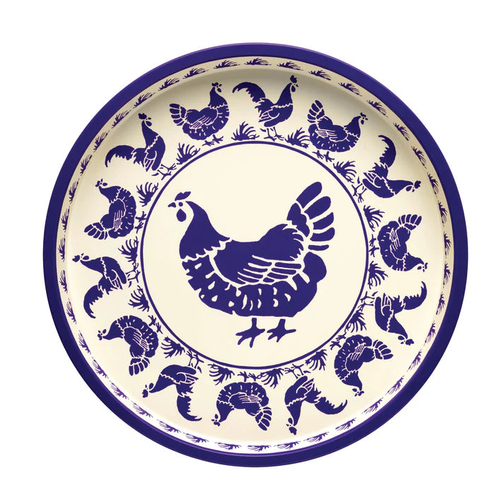 Emma Bridgewater Blue Hens Deepwell Tin Tray