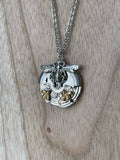 Medium Timepiece Pendant Large Silver Bee + 2 tiny Bees