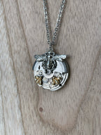 Medium Timepiece Pendant Large Silver Bee + 2 tiny Bees