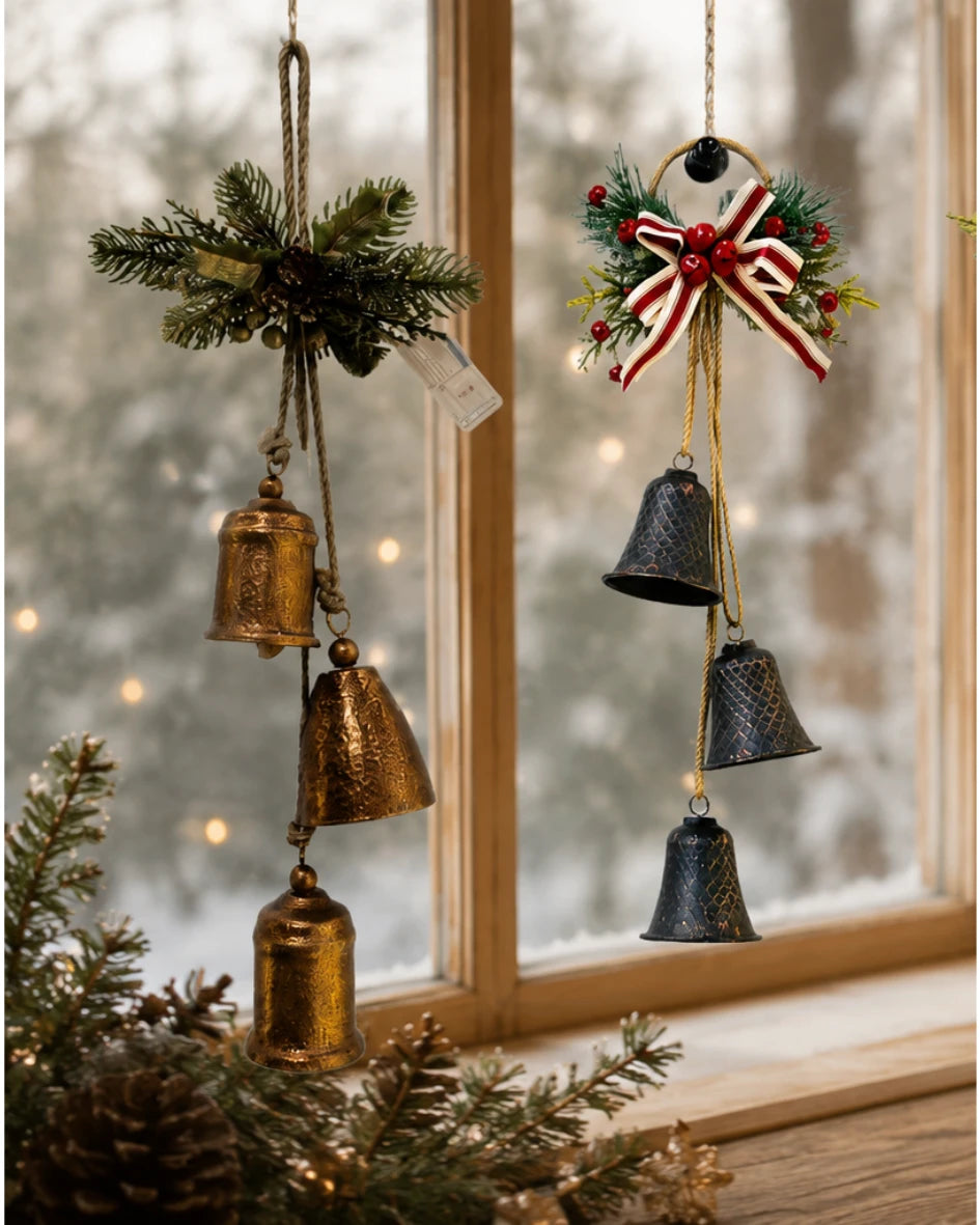 2026 Hanging Antique Copper Bell Trio