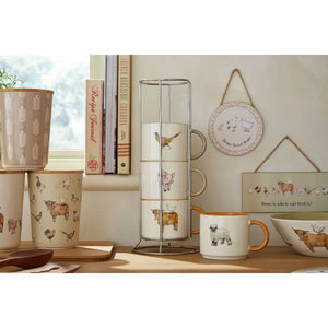 Buttercup Farm Stacking Mugs in Holder Set of 4