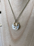 Mini Silver Pendant with Gold Butterfly