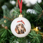 Christmas Dachshund Round Bauble