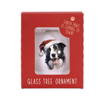 Christmas Border Collie Round Bauble