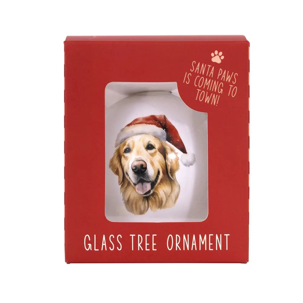 Christmas Golden Retriever Round Bauble