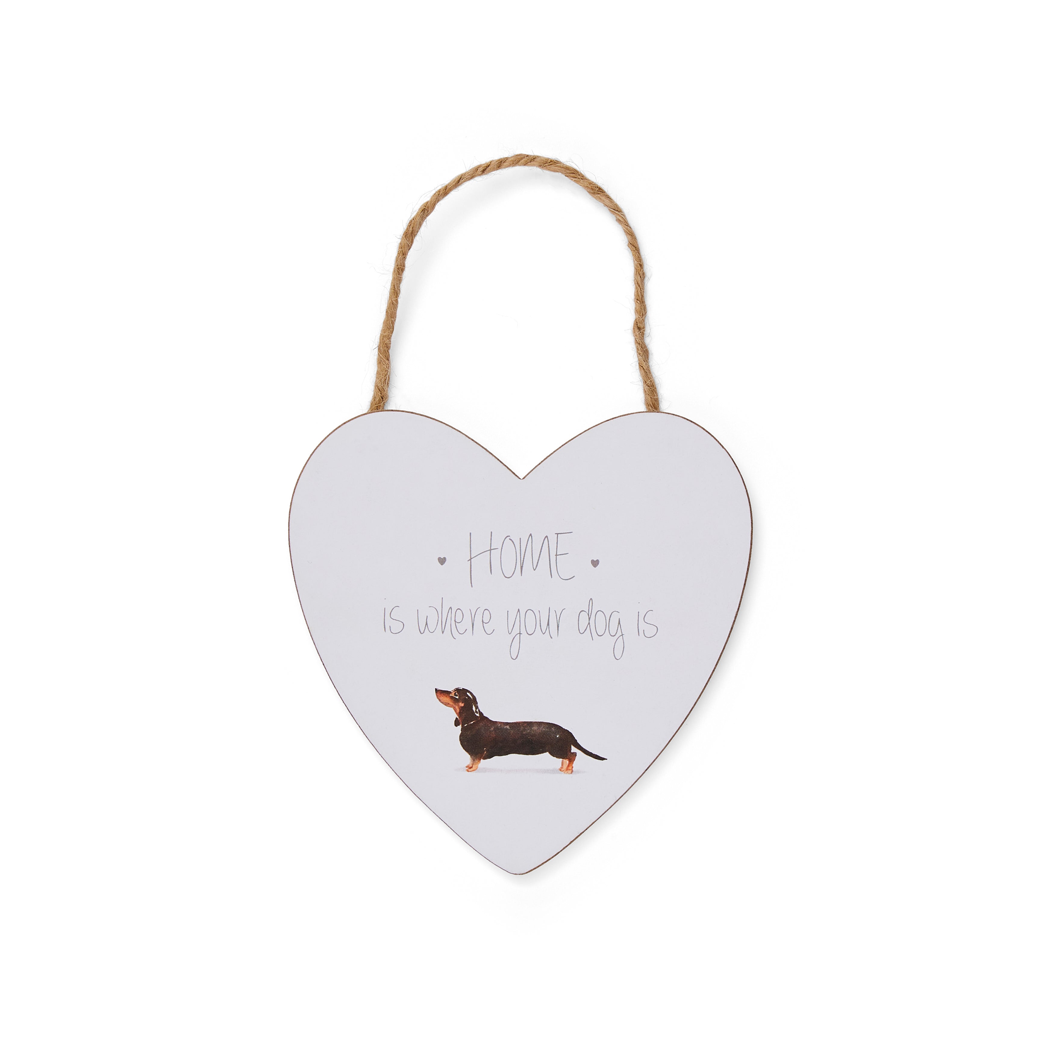 Curious Dog Home Heart Plaque