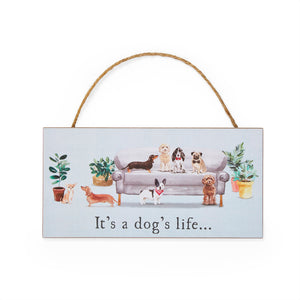 Curious Dogs Dog Life Ractangular Plaque