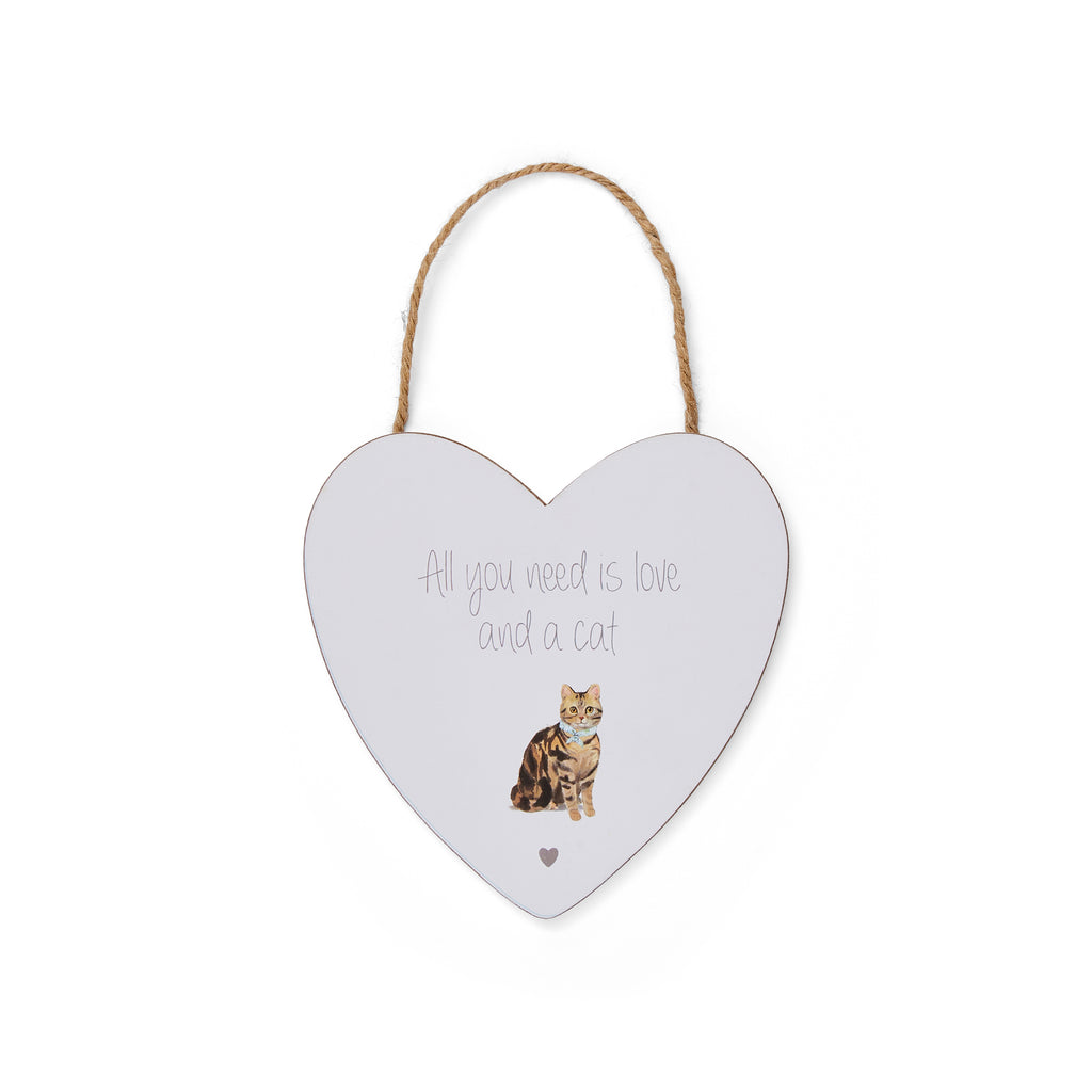 Curious Cats Love Heart Plaque