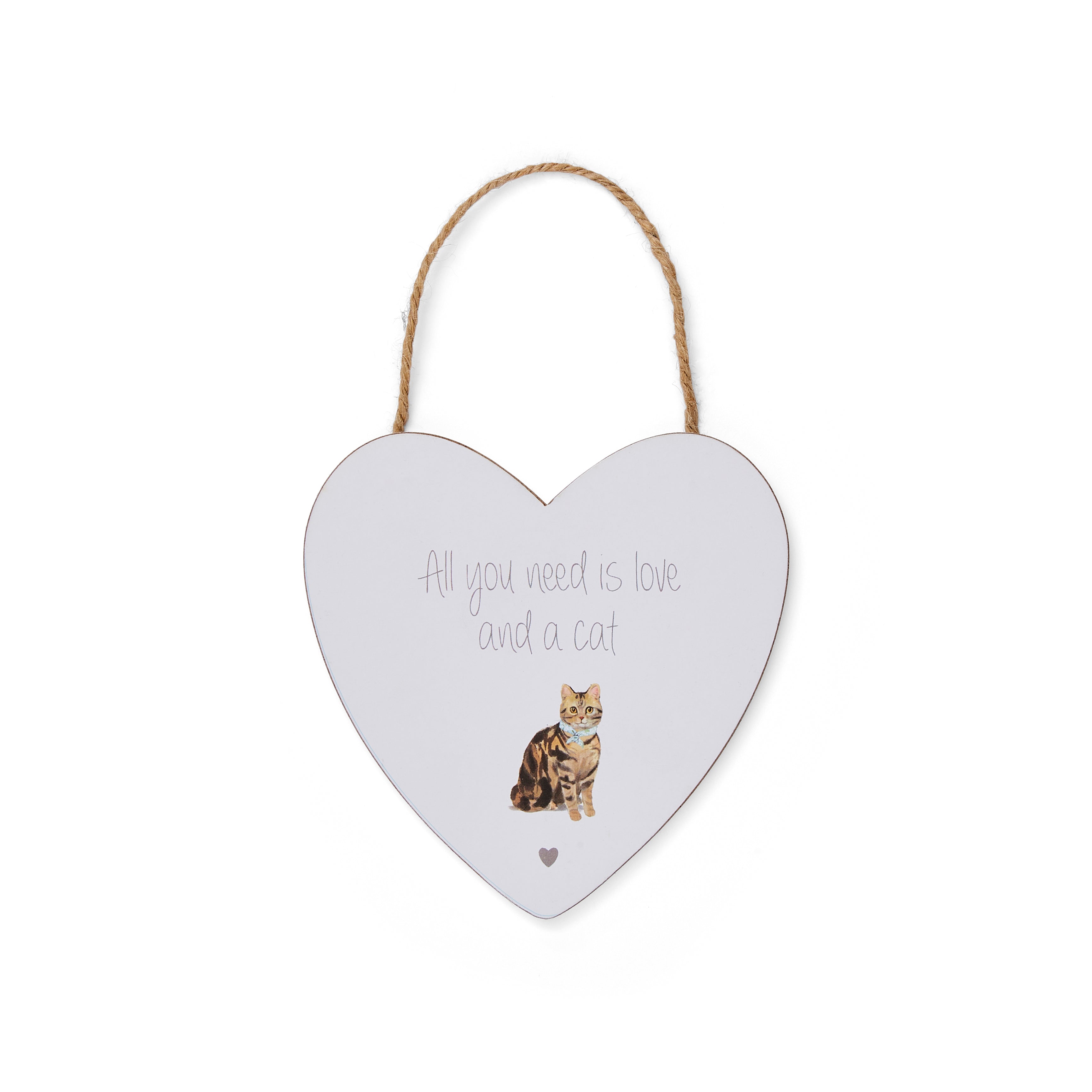 Curious Cats Love Heart Plaque
