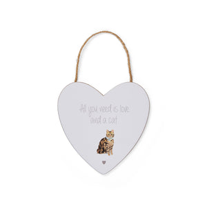 Curious Cats Love Heart Plaque