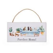 Load image into Gallery viewer, Curious Cats Purrfect Home Rectangle Plaque