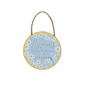 English Meadow Happiness Round Plaque