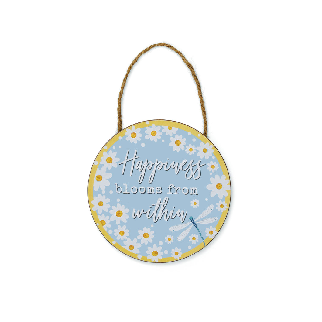 English Meadow Happiness Round Plaque