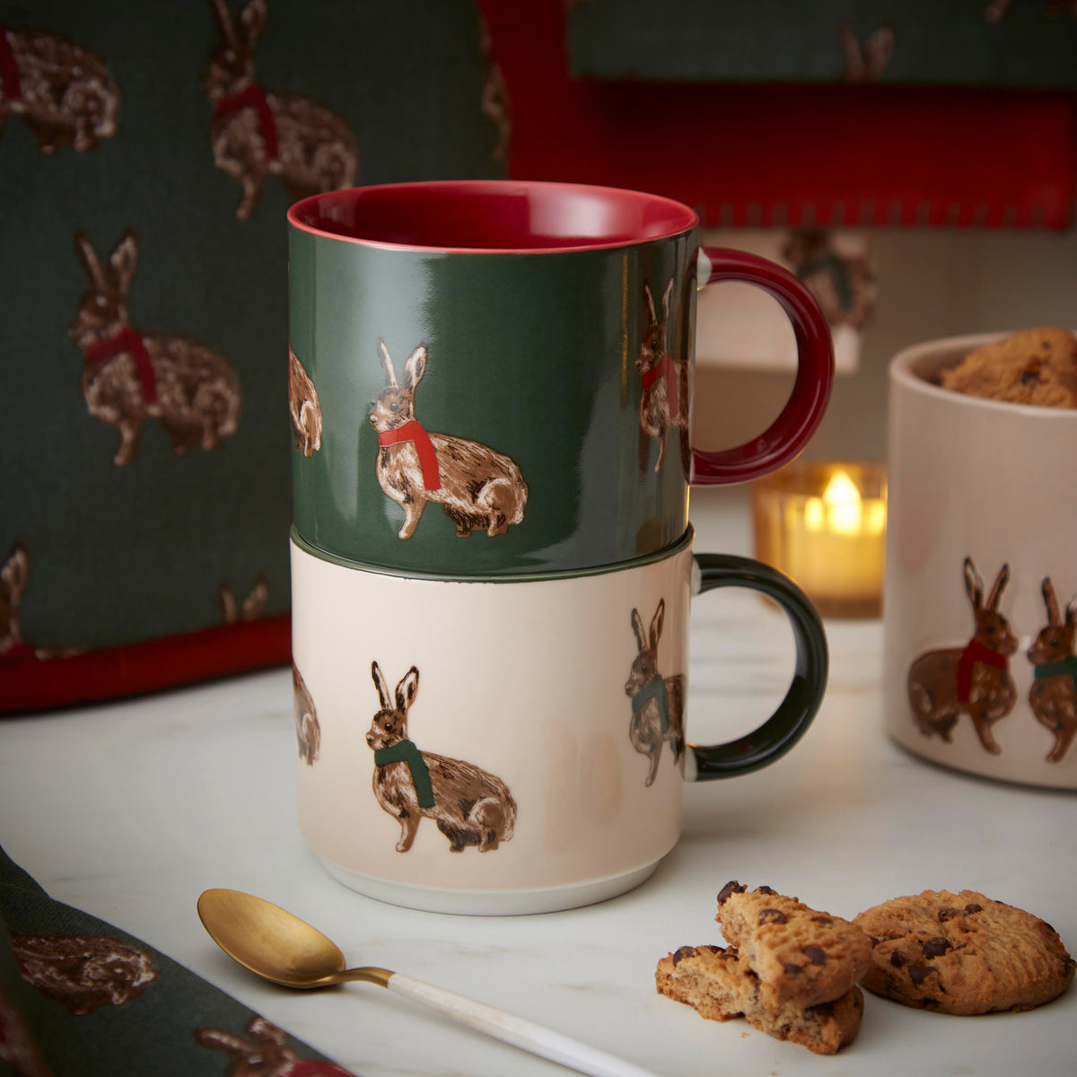Heritage Hare Stacking Mug 1 Green