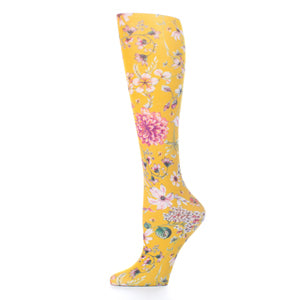 Gold Prairie Flowers Trouser Socks