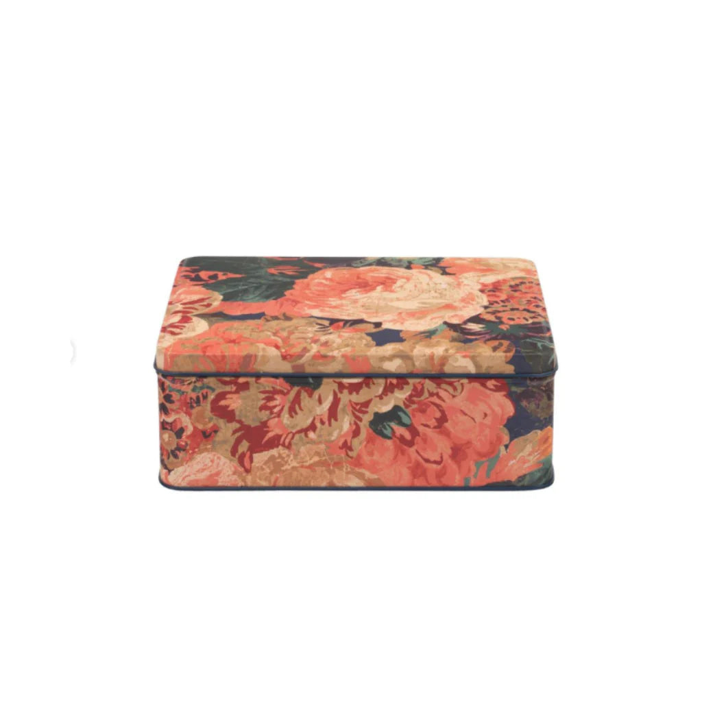 Rose & Peony Deep Rectangle Tin