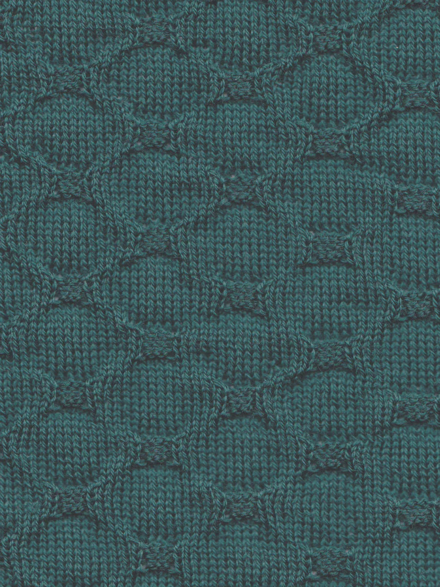 Teal Crosses Knit Merino Fingerless Gloves