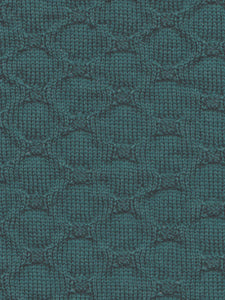 Teal Crosses Knit Merino Fingerless Gloves
