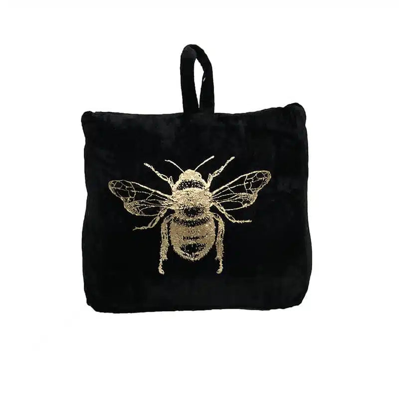 Velvet Bee Doorstop Black/Gold