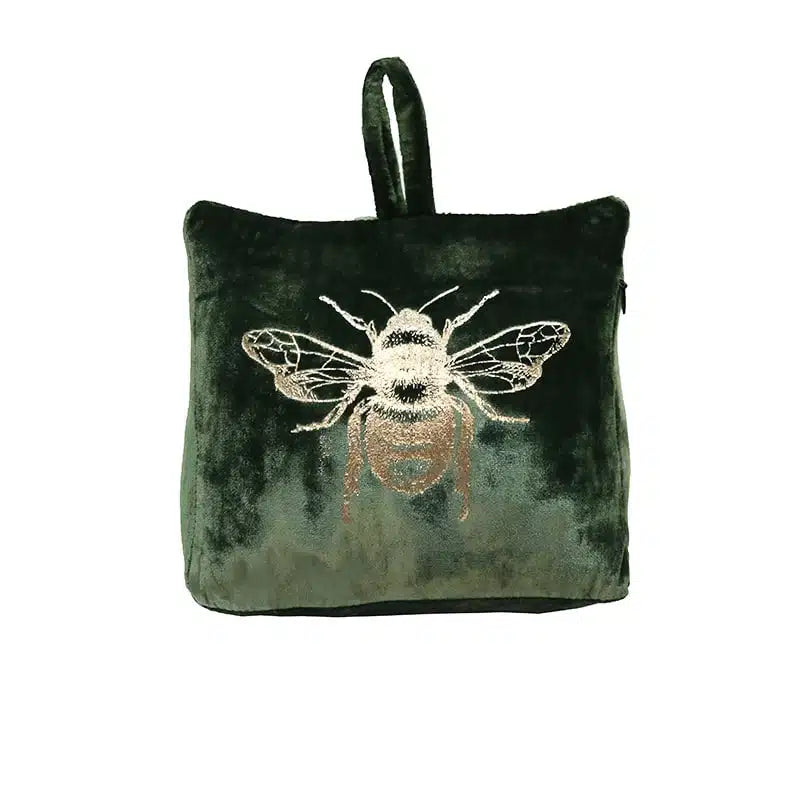 Velvet Bee Doorstop Green/Gold