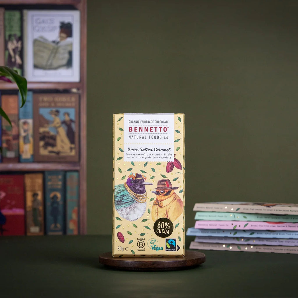 Fairtrade Bennetto Dark Chocolate Salted Caramel 80gm
