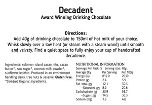 Decadent Drinking Chocolate 200gm