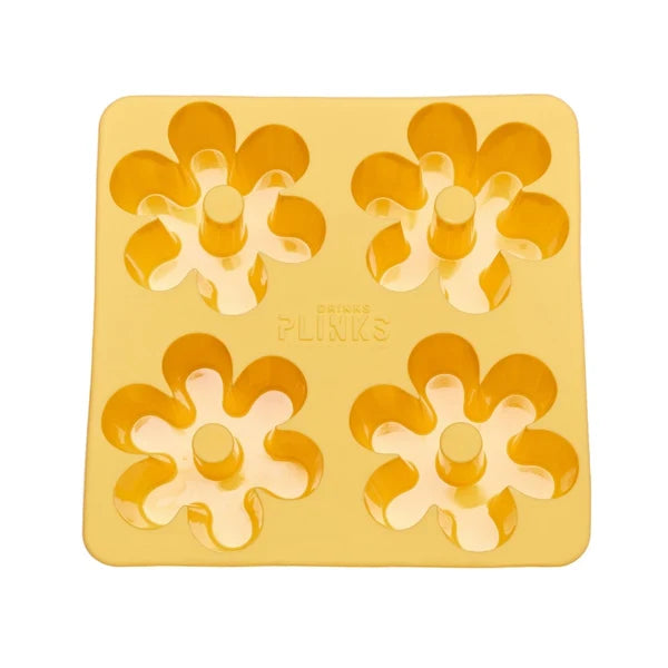 Retro Daisy Ice Cube Tray Yellow