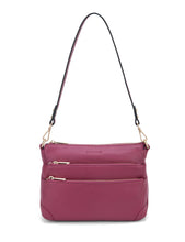 Load image into Gallery viewer, Faith Leather XBody Bag Raspberry