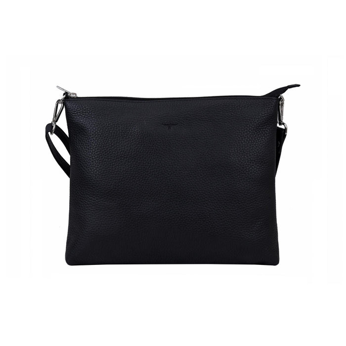 Emma Leather Sling Rambler Bag Black