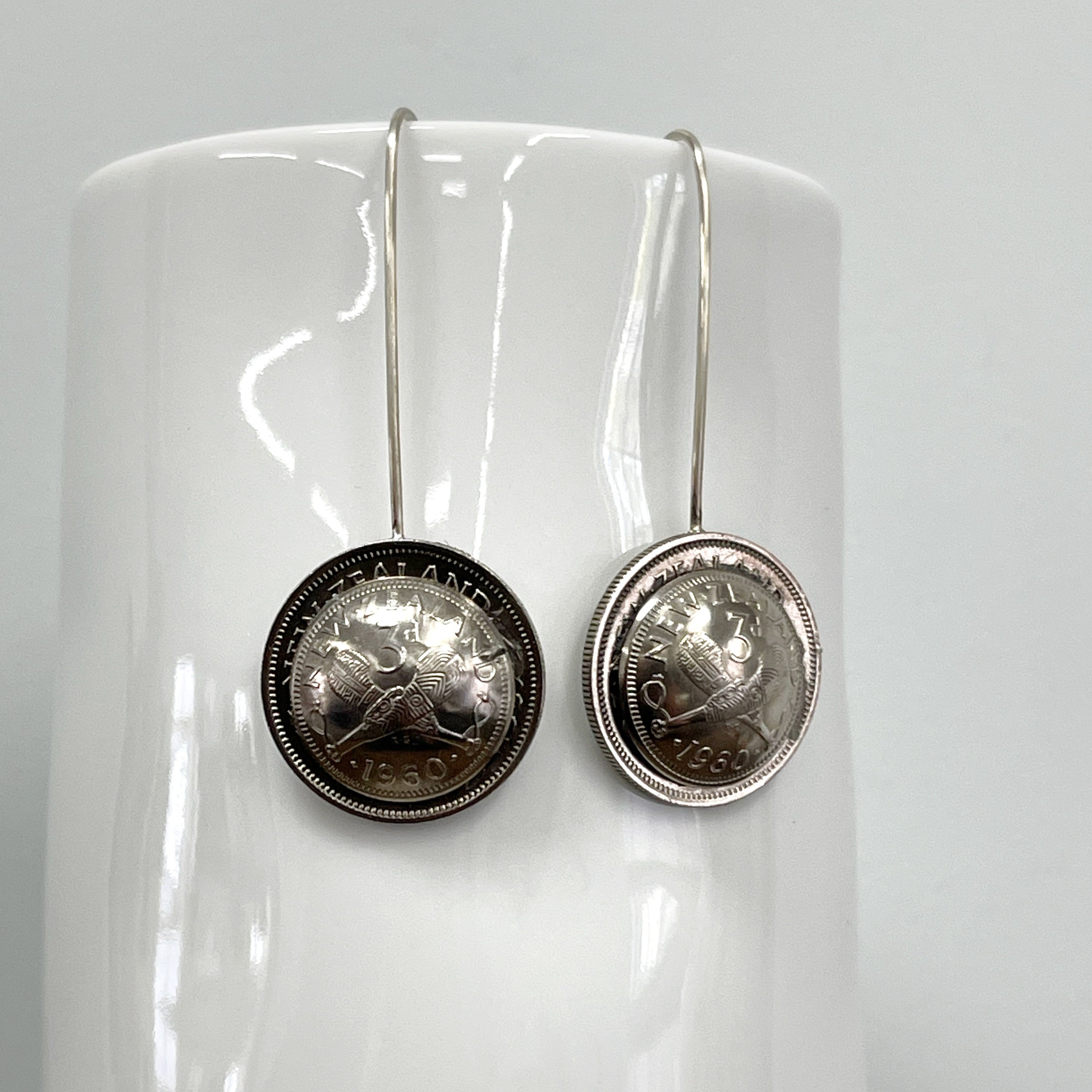 Layered Domed Coin Earring Silver 3p on 6p