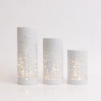 Tall Forest Scape Noel Lantern White