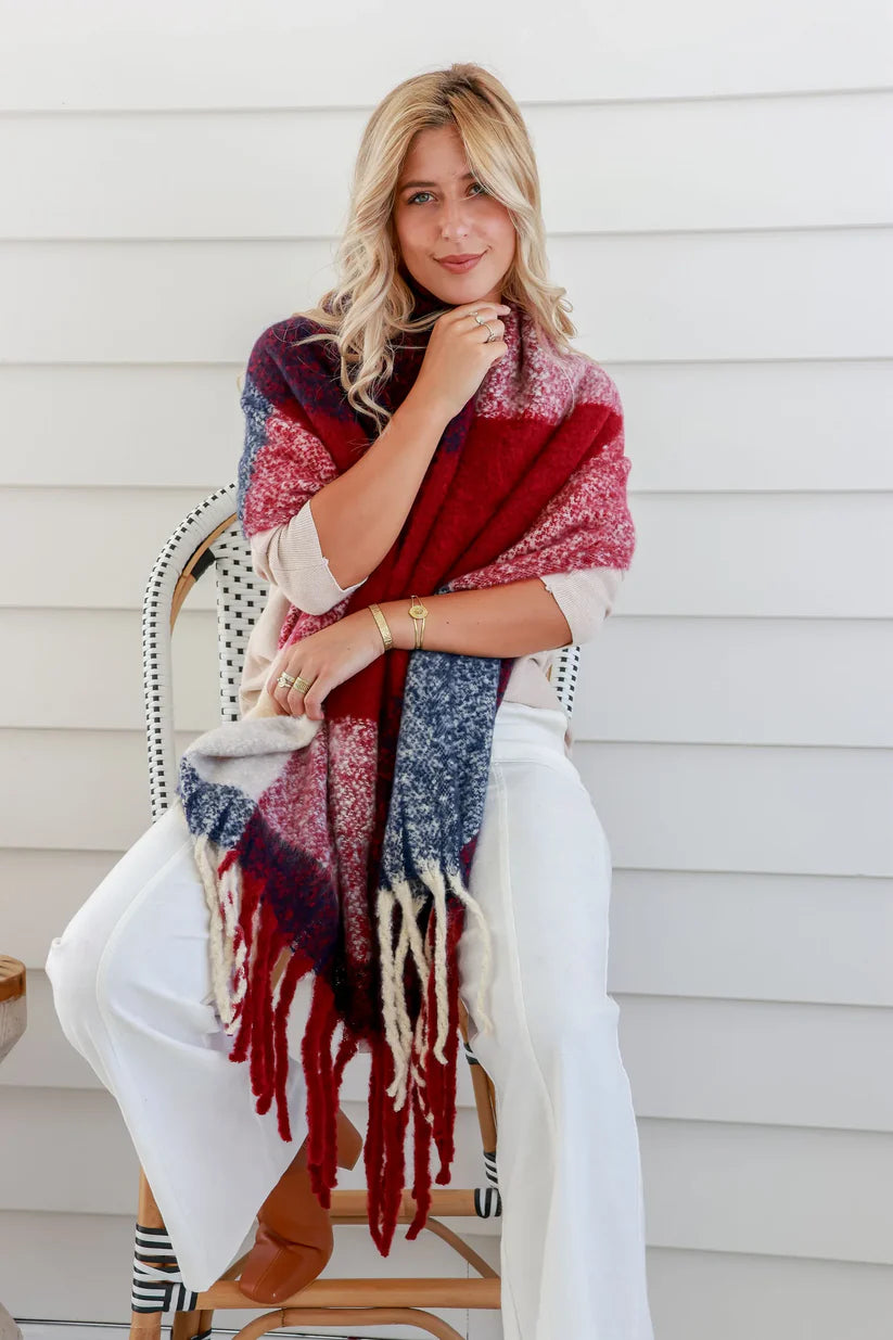 Navy Berry Comfort Scarf