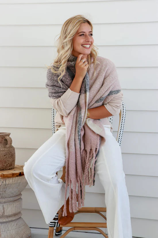 Pink Charcoal Comfort Scarf