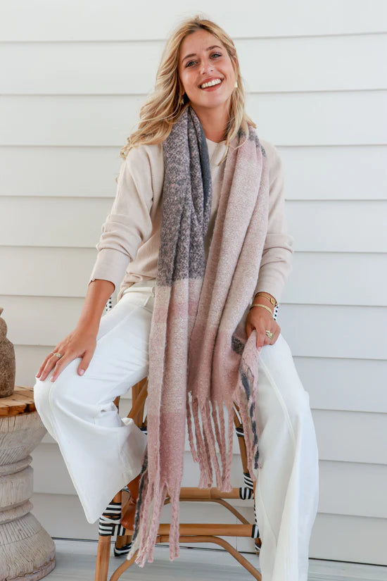 Pink Charcoal Comfort Scarf