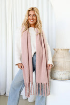 Nude Pink Cosy Knit Scarf