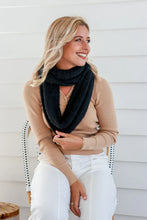 Load image into Gallery viewer, Black Snood Scarf
