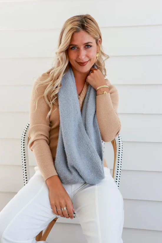 Soft Grey Snood Scarf