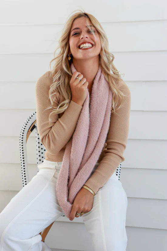 Nude Pink Snood Scarf