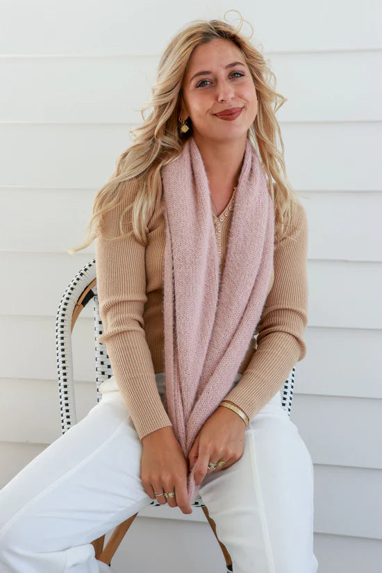 Nude Pink Snood Scarf