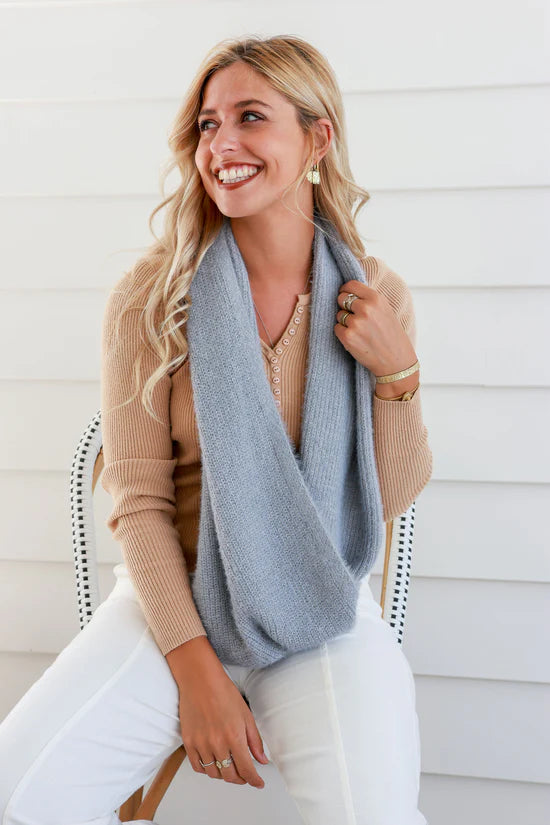 Soft Grey Snood Scarf