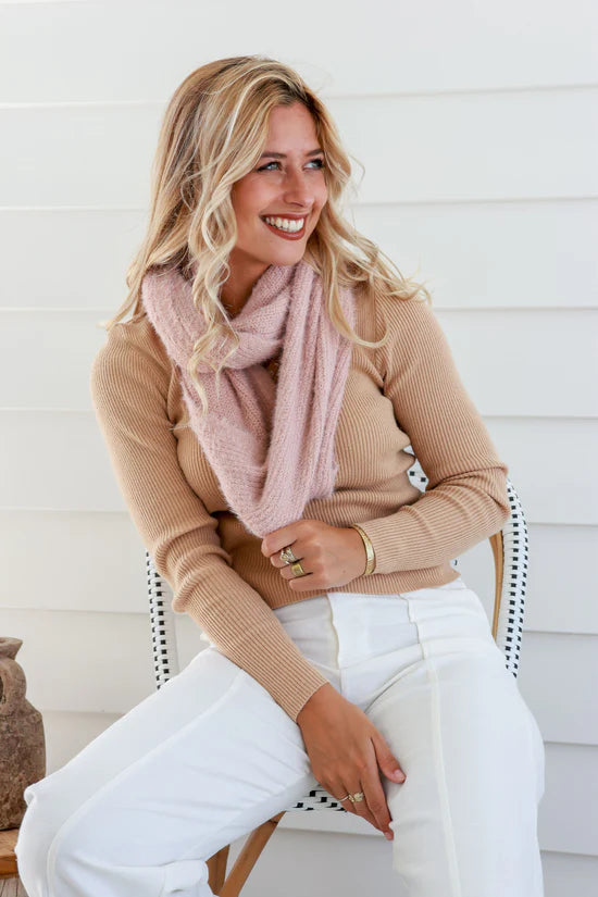 Nude Pink Snood Scarf