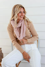 Nude Pink Snood Scarf