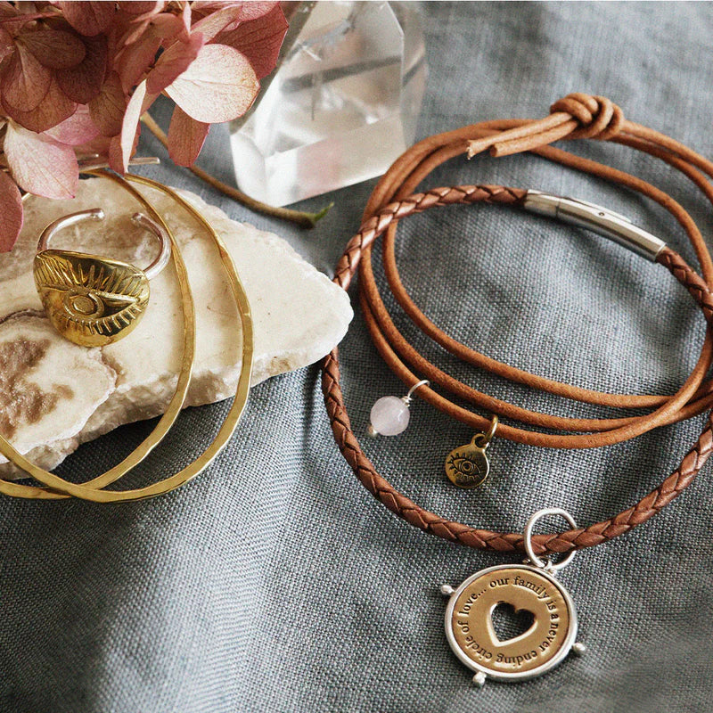 Family Circle of Love Charm Sterling Silver & Bronze