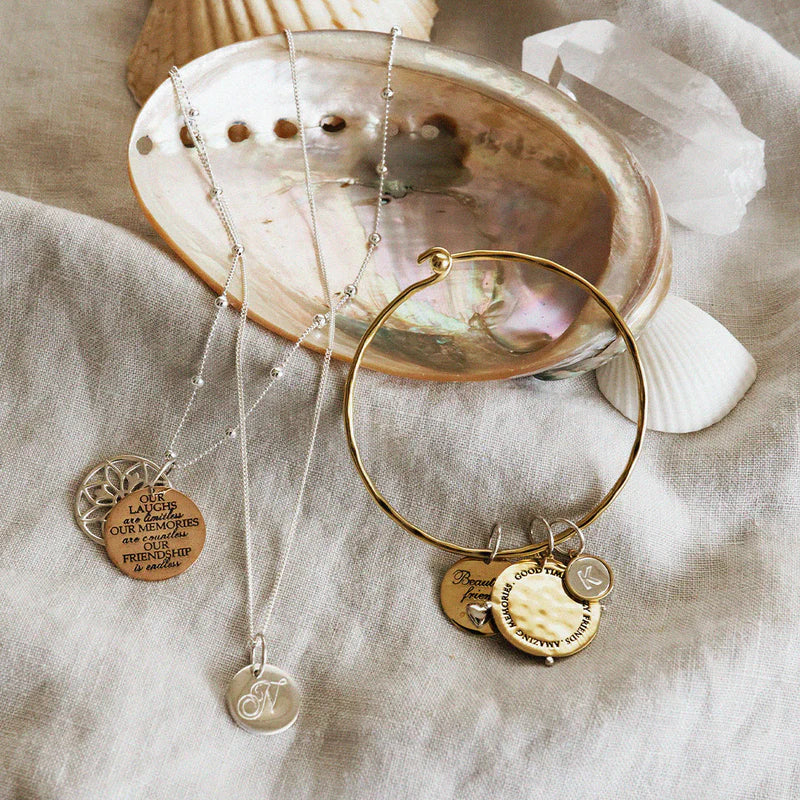 Crazy Friends Amazing Memories Charm Brass & Sterling Silver